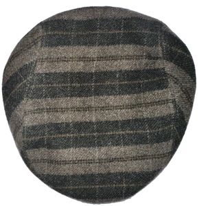 Henschel Hat Company Italian Wool Brown & Black Check Plaid Cap- Size Medium